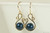 Gold Dark Blue Pearl Necklace - Available with Matching Earrings