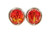 Sterling Silver Flame Orange Crystal Stud Earrings - Available in 2 Sizes and Other Metal Options