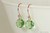 14K rose gold filled light green peridot crystal classic cut pendant dangle earrings