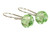 Sterling silver light green peridot crystal classic cut pendant dangle earrings handmade by Jessica Luu Jewelry
