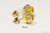 Gold Yellow Crystal Stud Earrings - Available in 2 Sizes and Other Metal Options