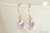 14K rose gold filled wire wrapped light purple lavender violet crystal butterfly dangle earrings handmade by Jessica Luu Jewelry