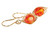 Gold Fire Opal Crystal Earrings - Available with Matching Necklace
