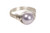 Sterling silver wire wrapped lavender nacre pearl solitaire ring handmade by Jessica Luu Jewelry