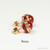 14K yellow gold filled wire wrapped red carnelian gemstone stud earrings handmade by Jessica Luu Jewelry
