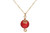 14K yellow gold filled wire wrapped large rouge red pearl solitaire pendant on chain necklace handmade by Jessica Luu Jewelry