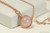 14K rose gold filled wire wrapped rose quartz gemstone pendant on chain necklace handmade by Jessica Luu Jewelry