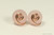 14K rose gold filled wire wrapped pink quartz gemstone stud earrings handmade by Jessica Luu Jewelry