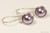 Sterling silver or 14K gold filled wire wrapped mauve purple pearl drop earrings handmade by Jessica Luu Jewelry