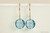 14K yellow gold filled aquamarine blue crystal dangle earrings handmade by Jessica Luu Jewelry