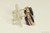 14K yellow gold filled wire wrapped dark purple velvet crystal cube stud earrings handmade by Jessica Luu Jewelry