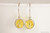 Sterling silver wire wrapped light topaz yellow crystal drop earrings handmade by Jessica Luu Jewelry