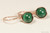 14K rose gold filled wire wrapped malachite green gemstone earrings handmade by Jessica Luu Jewelry