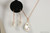 14K rose gold filled white pearl dangle earrings and necklace set handmade by Jessica Luu Jewelry