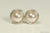 Sterling silver wire wrapped creamrose pearl stud earrings handmade by Jessica Luu Jewelry