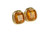14K gold filled wire wrapped orange topaz  cube crystal stud earrings handmade by Jessica Luu Jewelry
