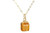 14k gold filled wire wrapped pendant on chain necklace with orange topaz  crystal cube handmade by Jessica Luu Jewelry