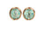 14K rose gold filled wire wrapped light turquoise crystal stud earrings handmade by Jessica Luu Jewelry