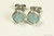 Sterling silver wire wrapped Pacific opal crystal stud earrings handmade by Jessica Luu Jewelry