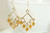 14K gold filled chandelier earrings with topaz crystals handmade by Jessica Luu Jewelry