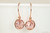 14K rose gold filled pale pink crystal drop earrings handmade by Jessica Luu Jewelry