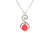 Sterling silver necklace with neon red pearl pendant handmade by Jessica Luu Jewelry