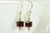 14K gold filled dangle earrings with mocha brown crystals handmade by Jessica Luu Jewelry