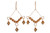 14K rose gold filled chandelier earrings with copper pearls and brown crystals handmade by Jessica Luu Jewelry