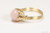 14K gold filled wire wrapped rose quartz gemstone ring handmade by Jessica Luu Jewelry