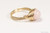 14K gold filled wire wrapped rose quartz gemstone ring handmade by Jessica Luu Jewelry