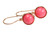14K rose gold filled wire wrapped natural pink coral drop earrings handmade by Jessica Luu Jewelry