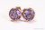 14K rose gold filled wire wrapped 6mm tanzanite blue purple round crystal stud earrings handmade by Jessica Luu Jewelry
