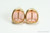 14K yellow gold filled wire wrapped light peach faceted cube crystal stud earrings handmade by Jessica Luu Jewelry