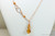 14K rose gold filled orange topaz  crystal pendant necklace handmade by Jessica Luu Jewelry