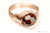 14K rose gold filled wire wrapped smoked amber brown 8mm round crystal solitaire ring handmade by Jessica Luu Jewelry