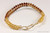 14K gold filled bangle bracelet with hook and eye clasp and golden brown crystals handmade by Jessica Luu Jewelry