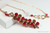 14K rose gold filled wire wrapped pendant on chain necklace with ruby red and brown crystals handmade by Jessica Luu Jewelry
