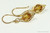 14K yellow gold filled wire wrapped amber crystal earrings handmade by Jessica Luu Jewelry