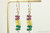 Amethyst, light topaz and emerald dangle earrings handmade by Jessica Luu Jewelry