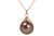 14K rose gold filled wire wrapped 12mm chocolate brown pearl solitaire pendant on chain necklace handmade by Jessica Luu Jewelry
