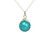 Sterling silver wire wrapped teal blue green 10mm pearl solitaire on chain necklace handmade by Jessica Luu Jewelry