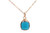 14K rose gold filled wire wrapped Caribbean blue opal cube crystal pendant on chain necklace handmade by Jessica Luu Jewelry