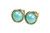 14K gold filled aqua blue green pearl stud earrings handmade by Jessica Luu Jewelry