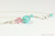 Sterling silver wire wrapped pink and aqua blue green pendant on chain necklace handmade by Jessica Luu Jewelry
