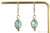 14K rose gold filled wire wrapped light turquoise blue green crystal dangle earrings handmade by Jessica Luu Jewelry