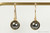 14K yellow gold filled wire wrapped dark grey pearl drop earrings handmade by Jessica Luu Jewelry