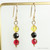 Gold Ruby Red, Yellow and Black Crystal Necklace - Available with Matching Earrings