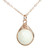 14K rose gold filled wire wrapped 12mm round faceted white alabaster gemstone solitaire pendant on chain necklace handmade by Jessica Luu Jewelry