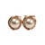 14K rose gold filled wire wrapped champagne pearl stud earrings handmade by Jessica Luu Jewelry