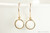 14K yellow gold filled wire wrapped 8mm white alabaster faceted gemstone drop earrings handmade by Jessica Luu Jewelry